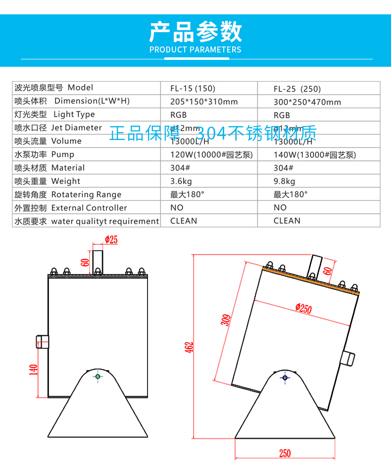 波光噴泉參數(shù) 波光噴泉參數(shù)